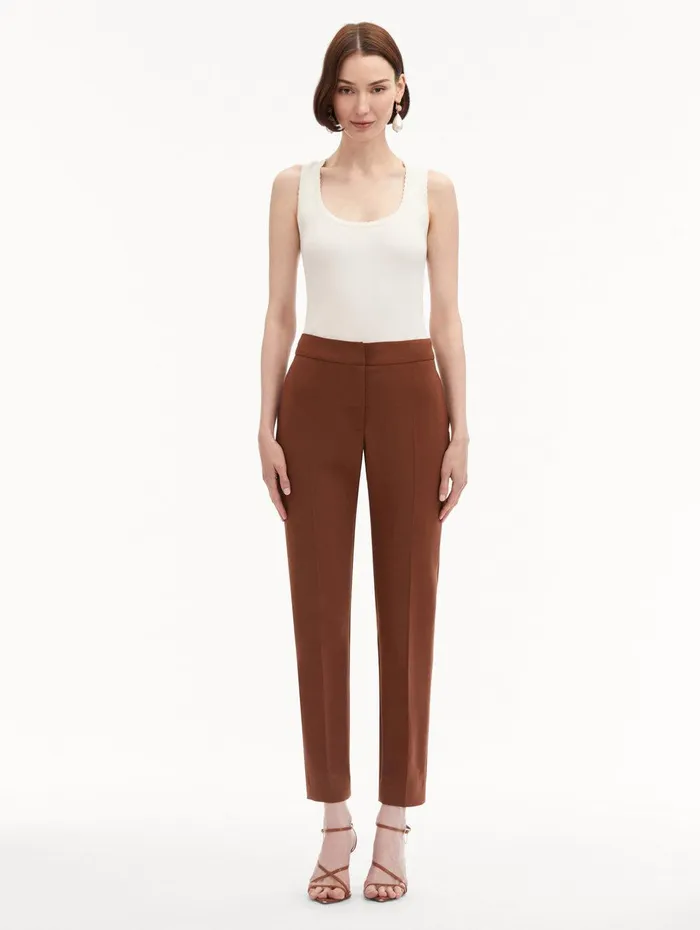 ZipFront Skinny Pant Cocoa Women Oscar De La Renta Pants and Skirts ZipFront Skinny Pant Cocoa Women Oscar De La Renta Pants and Skirts