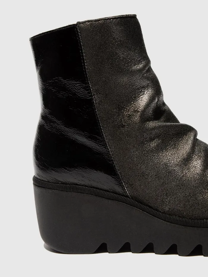 Zip Up Ankle Boots BAAN538FLY SILVERBLACK Women Fly London Ankle Boots