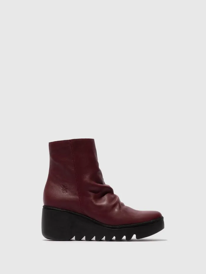 Zip Up Ankle Boots BAAN538FLY WINE Women Fly London Ankle Boots