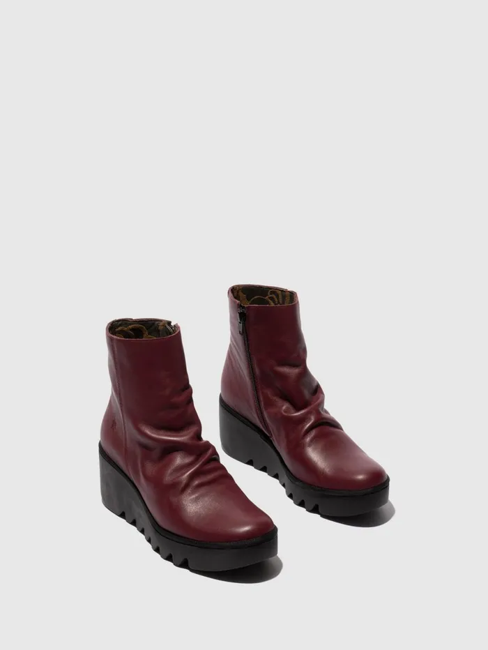 Zip Up Ankle Boots BAAN538FLY WINE Women Fly London Ankle Boots