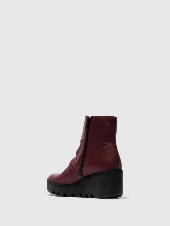 Zip Up Ankle Boots BAAN538FLY WINE Women Fly London Ankle Boots