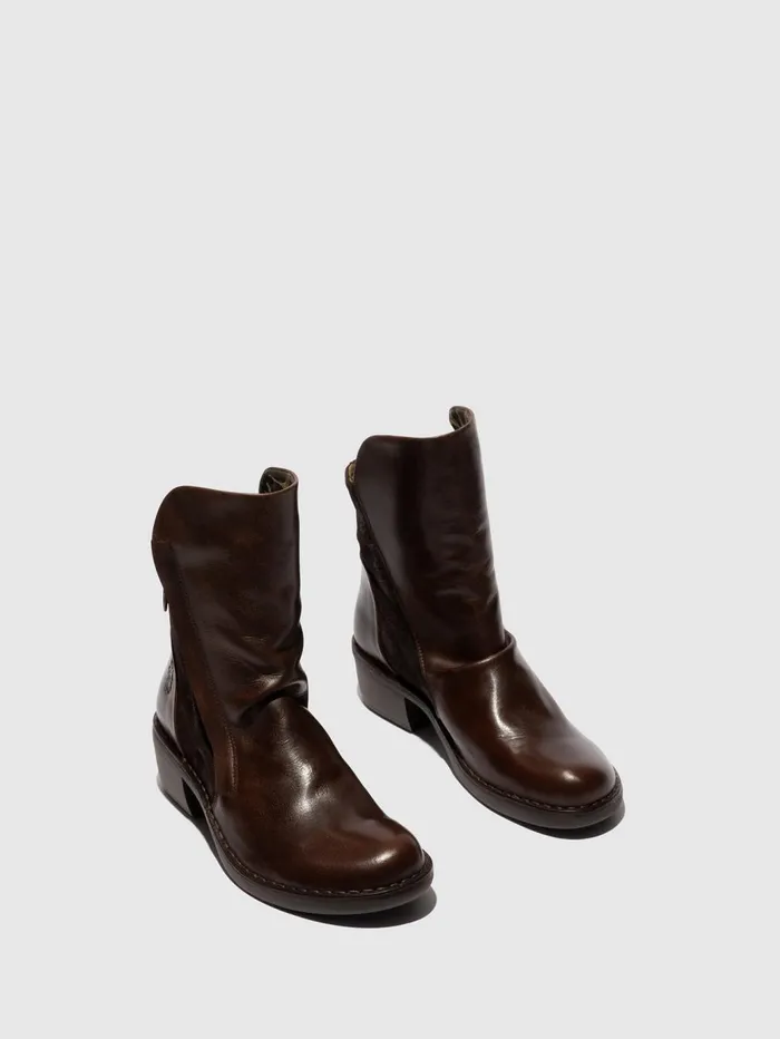 Zip Up Ankle Boots MELY074FLY RUGOILSUEDE DK BROWNEXPRESSO Women Fly London Ankle Boots