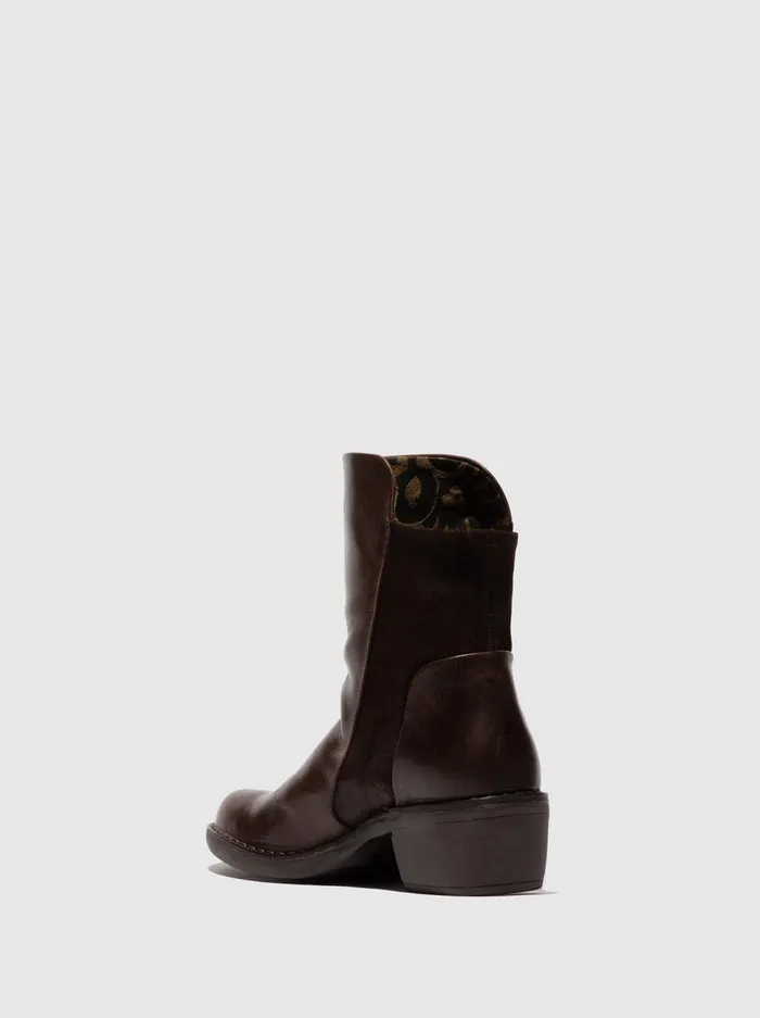 Zip Up Ankle Boots MELY074FLY RUGOILSUEDE DK BROWNEXPRESSO Women Fly London Ankle Boots
