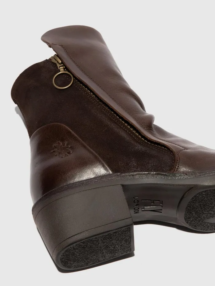 Zip Up Ankle Boots MELY074FLY RUGOILSUEDE DK BROWNEXPRESSO Women Fly London Ankle Boots