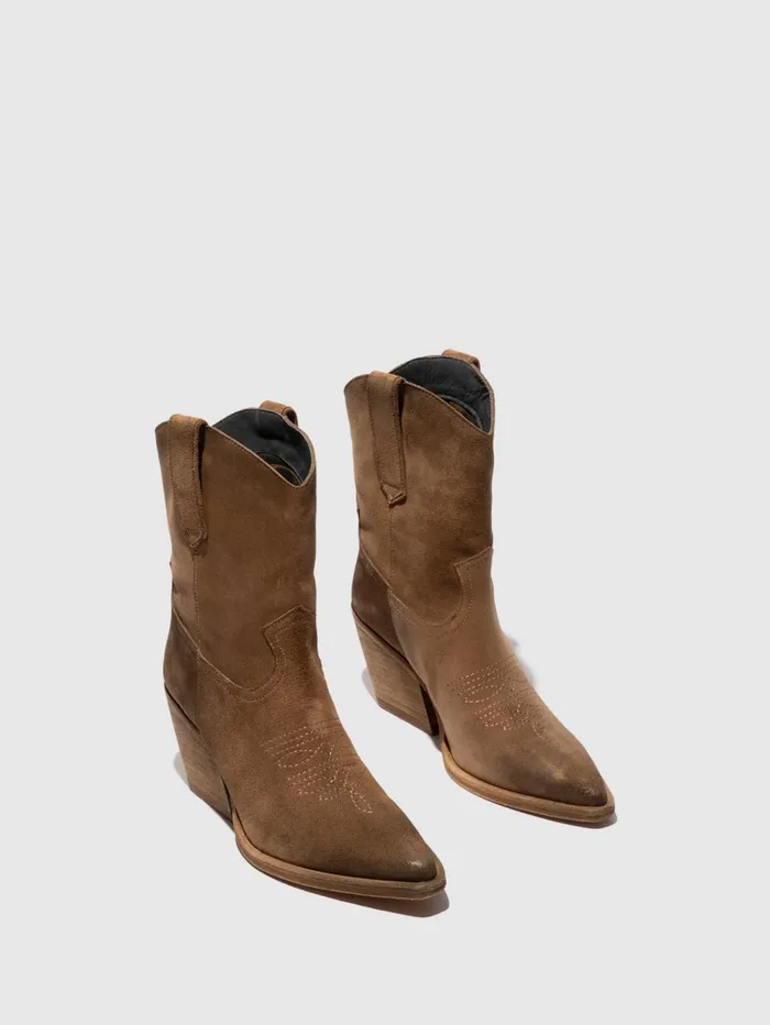 Zip Up Ankle Boots WOFY093FLY TAUPE Women Fly London Ankle Boots