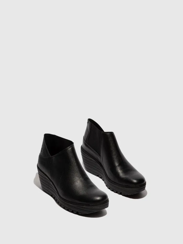Zip Up Ankle Boots YEGO400FLY BLACK Women Fly London Ankle Boots