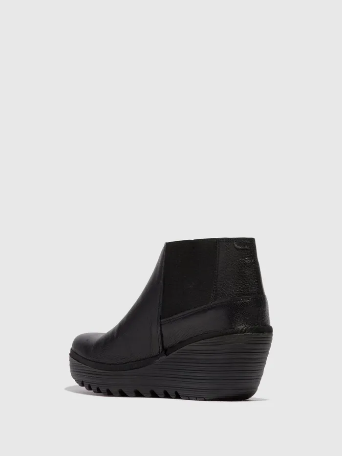 Zip Up Ankle Boots YEGO400FLY BLACK Women Fly London Ankle Boots
