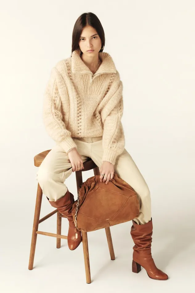ZipUp Neckline Sweater Balazo Yellow Women Baandsh Sweaters and Cardigans